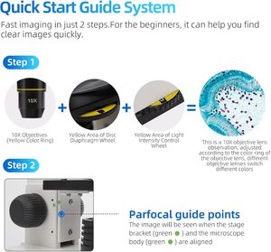 Kit de <span class=keywords><strong>Microscopio</strong></span> Monocular Compuesto SWIFT para Adultos, Estudiantes y Principiantes, 80X-2000X STEM, Cuerpo Totalmente Metálico, Fuente de Luz LED, con Estuche de Transporte - Product Image 2