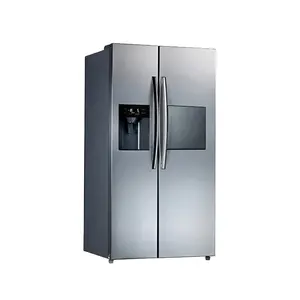 Smad Stainless Steel Side-by-side Door Refrigerator With Auto Ice Maker