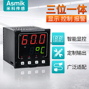 เครื่องควบคุมอุณหภูมิแบบดิจิตอลอุตสาหกรรม Asmik พร้อมเทอร์โมคัปเปิลชนิด Pt100 และ K พร้อมจอแสดงผลแจ้งเตือนสำหรับการควบคุมกระบวนการ - Product Image 3