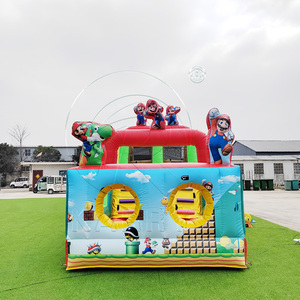 Parcours d'obstacles gonflable coloré sur le thème des dessins animés, idéal pour les fêtes d'enfants, les événements scolaires et les célébrations en plein air - Product Image 1