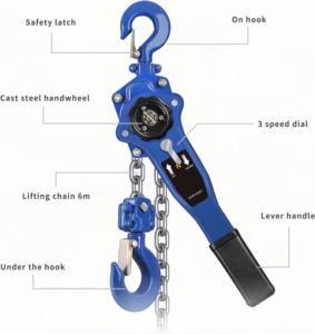 Alat Pengangkat Manual 9 Ton dengan Tuas Penggerak dan Tali Pengikat - Product Image 3