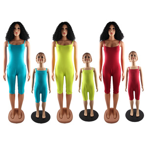 2021 New Women and Girl Sling Shorts Jumpsuit Mommy and Me Outfits Pajamas <strong>Family</strong> Kids <strong>Onesie</strong> <strong>Matching</strong> Parent-child Outfits - Product Image 4