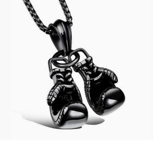 Collana in acciaio al titanio <span class=keywords><strong>con</strong></span> parole incise prepotente, alla moda e ciondolo in stile Punk, guanto da boxe Fitness retrò - Product Image 2