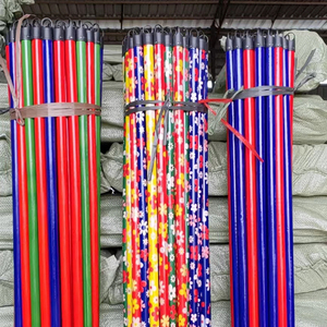 Chất Lượng Tốt Thẳng Mịn Tinh Khiết Màu PVC Tráng Bằng Gỗ Chổi Xử Lý Chổi Gậy Lau Xử Lý Với Ý Vít - Product Image 5