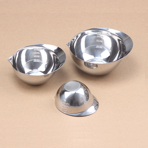 DFU193 8-10 Bol de cuisson en acier inoxydable, petit bol pour bébé, pour aliments à la vapeur, œufs, viande, soupe, salade, avec guide de préparation pour assaisonnements - Product Image 1