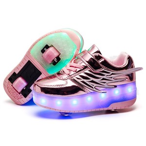 Scarpe con Rotelle LED Ricaricabili USB 2 in 1 per Adulti e Bambini, con 2 Ruote e Luci LED, Trasformabili in Pattini a Rotelle - Product Image 1