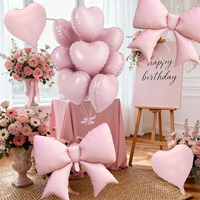 Ensemble de ballons en aluminium mats en forme de nœud papillon, ballons cœur rétro, ballons à l'hélium pour révélation du sexe, Saint-Valentin, fournitures de fête de mariage