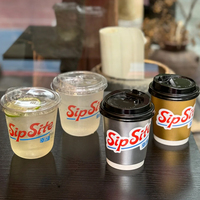 Logo personnalisé 10 12 14 16 18 24oz Gobelets en plastique pour café glacé transparent à fond rond avec couvercles