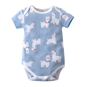 공장 직접 판매 신생아 유아 Bodysuit 짧은 소매 5 조각 세트 수면 정장 도매 아기 Romper 아기 옷