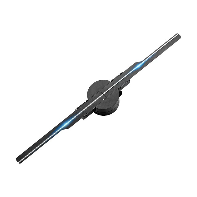 Small Holographic Glasses-free 3D Fan Projector Mini Advertising Display OEM APP Control Rotating LED Light Screenless Playback
