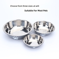 Nouvelle gamelle pour animaux de compagnie grande capacité, bol d'alimentation pour chien en acier inoxydable anti-renversement avec motif patte, pour usage domestique, fournitures pour animaux de compagnie de taille moyenne à grande