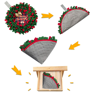 Stuoia di natale Snuffle per cani lavabile alimentazione per animali domestici Nosework tratta Mat Puzzle giocattolo di addestramento per cuccioli antiscivolo Pet Sniffing Me - Product Image 6