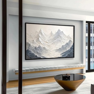 Peinture à l'huile acrylique texturée minimaliste, nature morte, faite à la main, art mural abstrait, décoration moderne neutre, toile originale, hall d'hôtel - Product Image 5