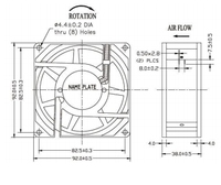 Yofolon haute Cfm métal 9238 Ac 92X92X38 220 volts 92Mm armoire axiale 110V 220V 380V ventilateur électrique Ac ventilateur de refroidissement axial