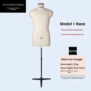 Mannequin de couture Tian Gong, modè<span class=keywords><strong>le</strong></span> <span class=keywords><strong>humain</strong></span> masculin <span class=keywords><strong>3D</strong></span> réglable, demi-corps, mobile et rotatif, pour la couture - Product Image 6