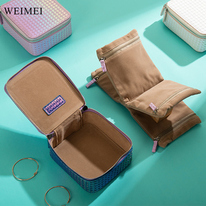 WEIMEI Nouvelle Trousse de Maquillage Portable OEM pour Femme, Boîte de Rangement à Bijoux avec Fermeture Éclair - Product Image 1