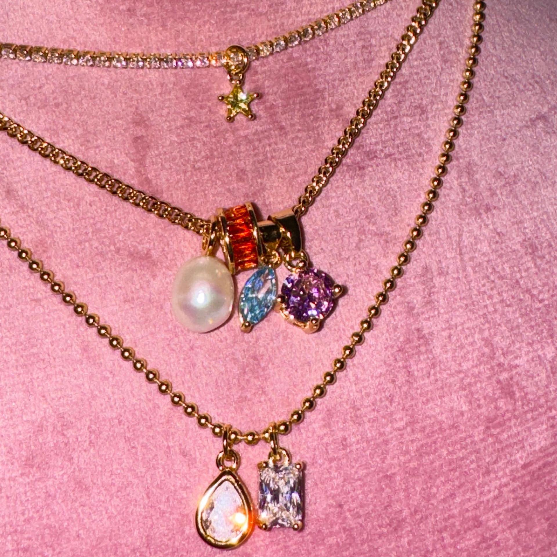 clip on charm zircon