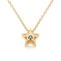 Ожерелье из стерлингового серебра S925 с позолотой 18K, цепочка-кабель, муассанит 1 карат, огранка «Сияющая звезда», цвет D, VVS1, водонепроницаемое