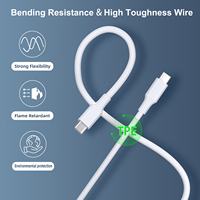Kabel Data Pengisian Cepat Tipe-C ke Tipe-C untuk Ponsel dan Laptop dengan Antarmuka Tipe-C