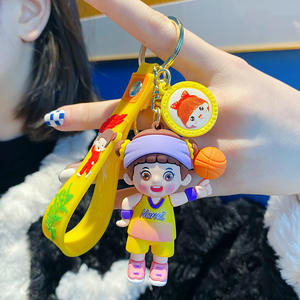 2025 dibujos animados lindo deporte chica goteo llavero baloncesto llaveros para mochila Taekwondo llavero listo para enviar - Product Image 5