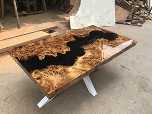 Nouveau style de vie pour vos meubles : Plateau de table en bois naturel massif avec résine époxy, haute résistance et durabilité - Product Image 3