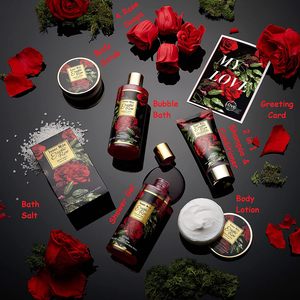 OEM/ODM Etiqueta Privada Spa regalos para mujeres Baño y Cuerpo regalo conjunto exótico Rosa regalo cesta - Product Image 4