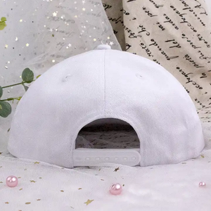 Wholesale Custom Embroidered 5 Panel <strong>Flat</strong> Brim <strong>White</strong> Snapback Hat <strong>Cap</strong> with Rope - Product Image 4