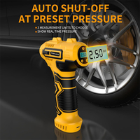 Pompe à air portable à affichage numérique 12V DC pour pneus de voiture avec moniteur de pression des pneus, lumière d'urgence et indicateur de puissance 150psi