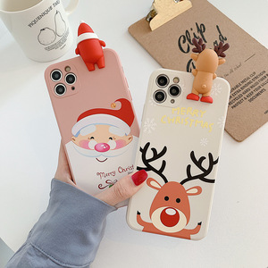 muñeco de nieve Santa alces del teléfono del TPU del caso accesorios del teléfono móvil para iPhone/12/8/X/XR/XS MAX/iPhone 11 - Product Image 3