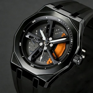 Wholesale Custom Men's Quartz Watch Fashion Silicone <b>Car</b> Wheel Hub Dial Rotating 3ATM Waterproof Men's Watch - Product Image 3