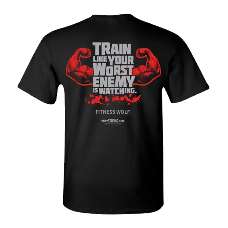 Trainen Zoals Je Ergste Vijand Is Het Kijken Naar Bodybuilding T-Shirt Playeras Deportivas Hombre Camiseta De Hombre Con Estampado