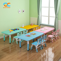 Ensemble de mobilier scolaire professionnel à prix de gros, ergonomique, réglable en hauteur, certifié CE, ensemble de maternelle haut de gamme