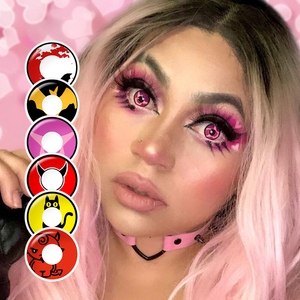 Livraison gratuite PSEYECHE Lentilles de contact Sharingan très vendues, lentilles de contact Halloween Blood Bat, lentilles de contact cosplay Lucifer - Product Image 1