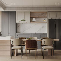 Armoire de cuisine moderne en mélamine blanche, imperméable, écologique, armoire de cuisine personnalisée de petite taille pour la maison