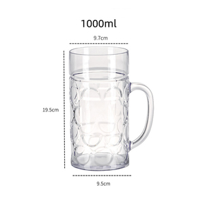 Jarra de <span class=keywords><strong>Cerveza</strong></span> Acrílica de 1 Litro, Irrompible, Jarra de Plástico de 32 oz con Asa - Product Image 5