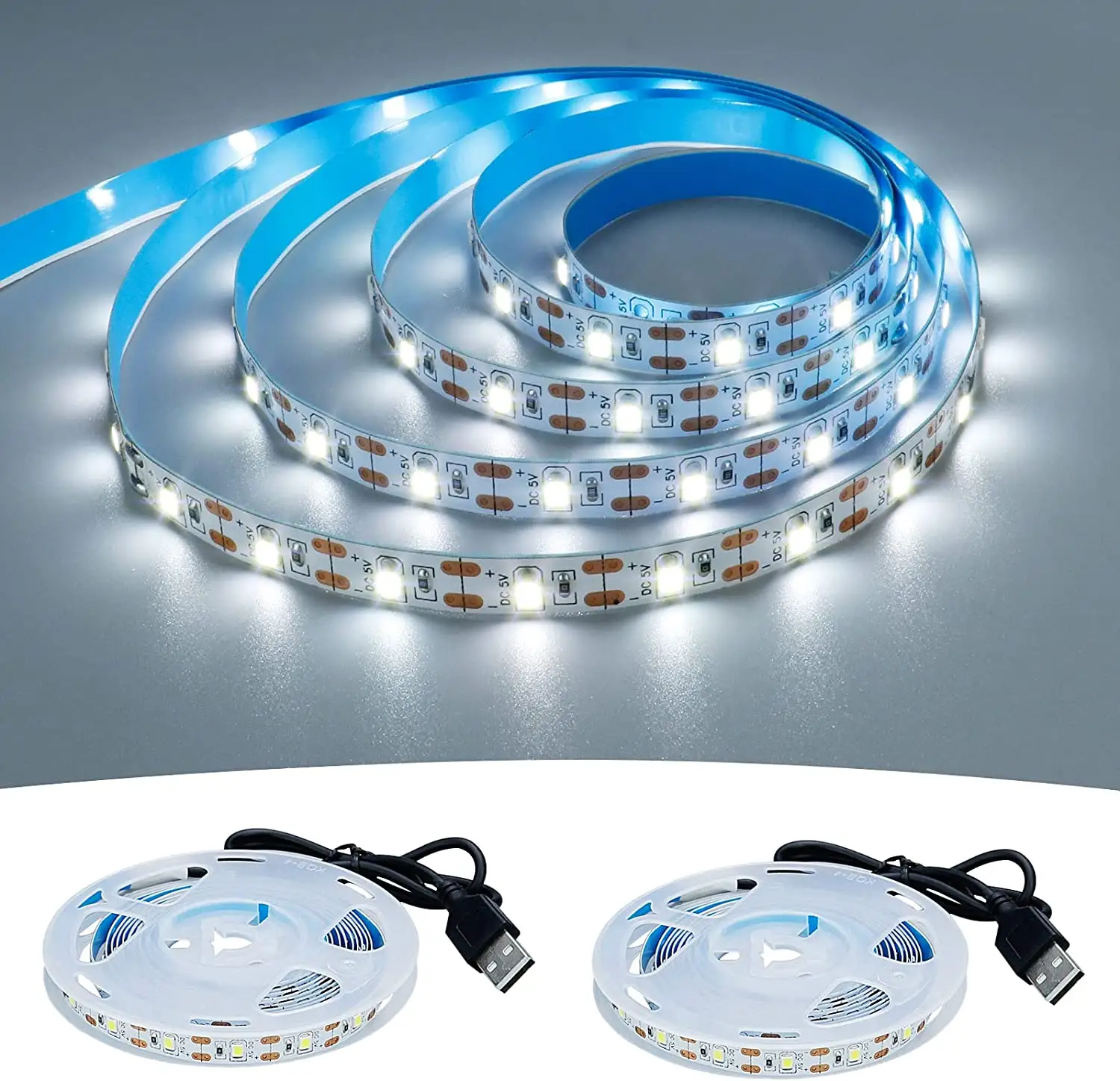 Kustom Warna WW/PW/CW/merah/hijau/biru Ambilight TV PC Dream layar USB Strip LED DC5V SMD2835 60LEDs/m