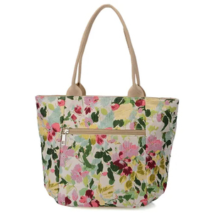 Bolso de Mano Plegable, Reutilizable, Portátil, de Gran Capacidad, Impermeable y Duradero, con Estampado Floral, de Poliéster, para Hombre y Mujer, con Cierre de Cremallera - Product Image 3