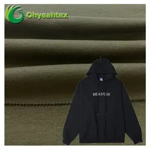 100% कपास फ्रेंच टेरी 420GSM भारी वजन कपड़े आरामदायक गर्मी Hoodies Layering कपड़े