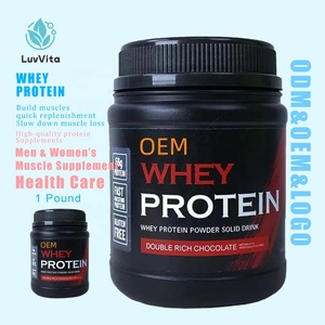 אבקת חלבון מי גבינה LUVVITA בטעמים שונים, להגדלת מסת שריר, האצת התאוששות ולחיזוק כושר, למבוגרים - Product Image 1