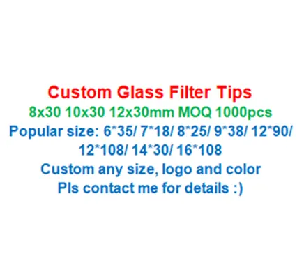 6mm 8mm 10mm 12mm Custom Shapes Glass Filter Tip Glass Tube