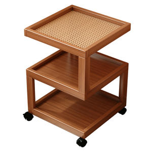 Mesa Auxiliar de Bambú Moderna y Móvil para Sala de Estar, Mesa de Centro, Mesa Lateral para Sofá, para Dormitorio o <span class=keywords><strong>Casa</strong></span> de Alquiler - Product Image 1