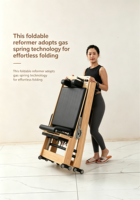 Reformer Pilates pliable et portable en chêne réglable pour usage domestique/studio – Idéal pour la remise en forme et la santé