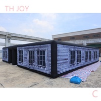 Expédition rapide par avion jusqu'à votre porte, maison hantée gonflable géante de 10x10m, jeux de laser tag effrayants pour Halloween, labyrinthe