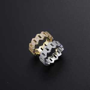 Bague Hip-hop, Bague pour l'index des femmes en forme de losange, Bague géométrique en zircon. - Product Image 5