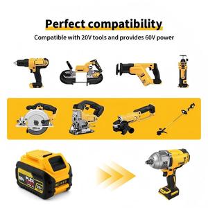 Batería DeWalt de 9.0Ah 20V/60V <span class=keywords><strong>con</strong></span> Indicador <span class=keywords><strong>LED</strong></span>, Totalmente Compatible <span class=keywords><strong>con</strong></span> Herramientas Eléctricas Inalámbricas DCB609, en Existencia para Envío Inmediato - Product Image 2