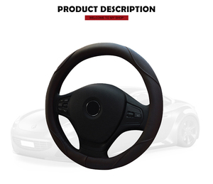Alta calidad duradera cosida a mano de cubierta de <span class=keywords><strong>volante</strong></span> de <span class=keywords><strong>coche</strong></span> cubierta del <span class=keywords><strong>volante</strong></span> del 38cm - Product Image 5