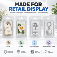 Boîte d'emballage en blister transparente en PET jetable personnalisée avec trou de suspension Euro pour l'affichage de produits artisanaux et de vente au détail