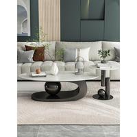 Italienischer Steinplatten-Couchtisch im Luxus-Stil, Oval-Form, Modernes Schlichtes Design, Neuer Stil Wohnzimmermöbel