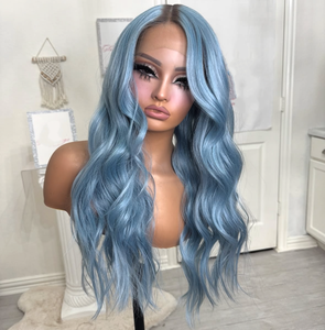 ผมเวียดนามแท้แบบเรมี่  ความหนาแน่น 150%  แบบลอนยาว  โปร่งใส สีฟ้าอ่อน  จัดเรียงเกล็ดผม  แบบดับเบิ้ลดรอน  สีดำ  ขายส่ง - Product Image 2