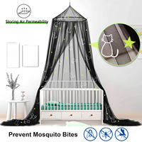 Moustiquaire pliable de forme ronde à baldaquin imprimé lumineux conçu pour lits King Size